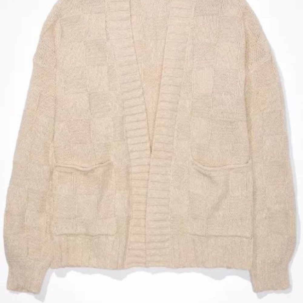 AE Checkered Knit Cardigan